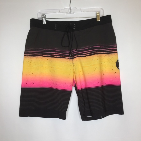 Hurley Other - Hurley 32 board shorts black pink orange